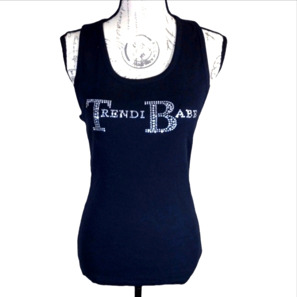 Trendi Babe Rhinestone Tank Top NWT